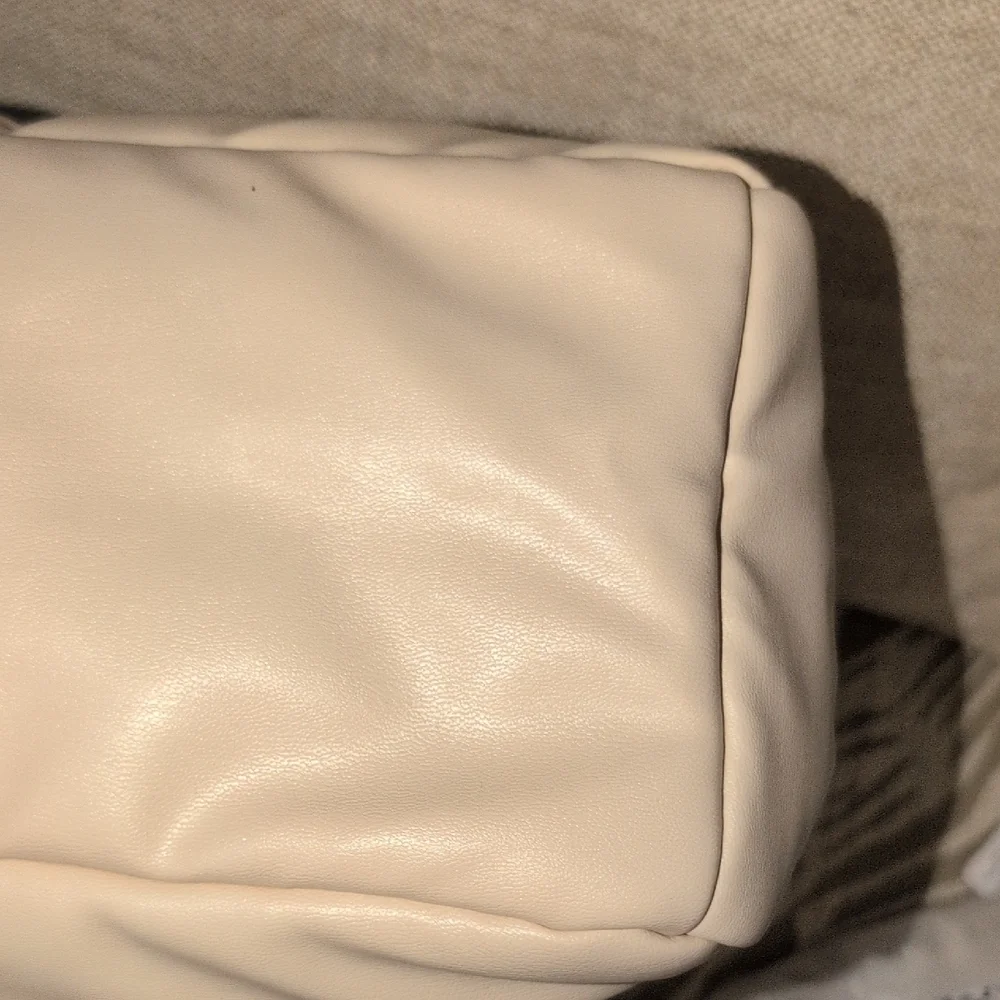 Chic Cream / Blush Puffer Tote Or Laptop Bag for Women